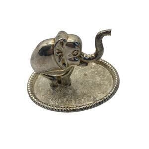 Vintage Silver Plated Elephant Ring Holder I know I don't wanna I don't wanna